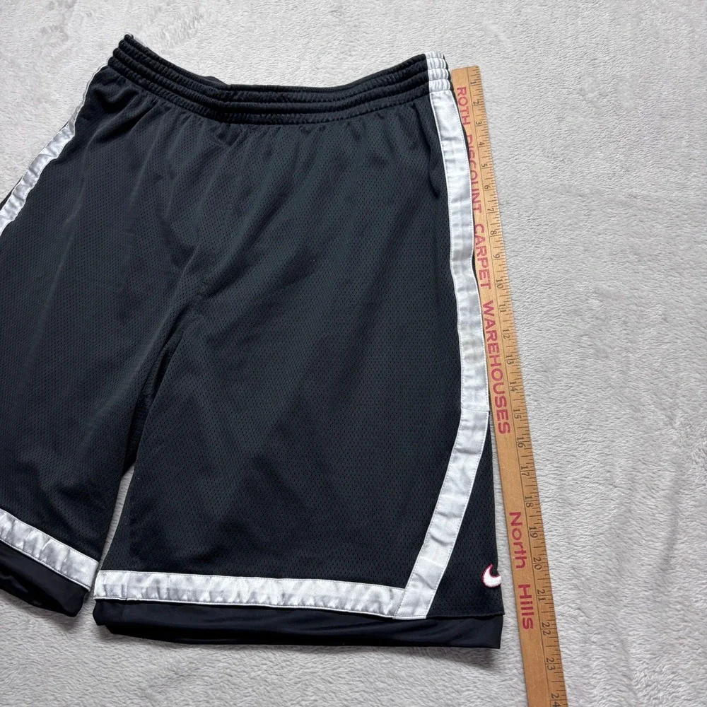 Y2K Nike Mens XXL 2XL Basketball Shorts Black White Dazzle Mesh Athletic